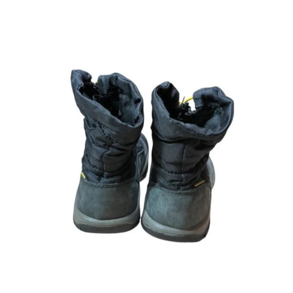 KEEN Bridger Waterproof Insulated Boots Youth Size 9 EU 25/26 Black Leather Zip